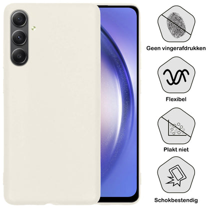 Samsung A54 Hoesje Siliconen Backcover Lichtgewicht - Wit