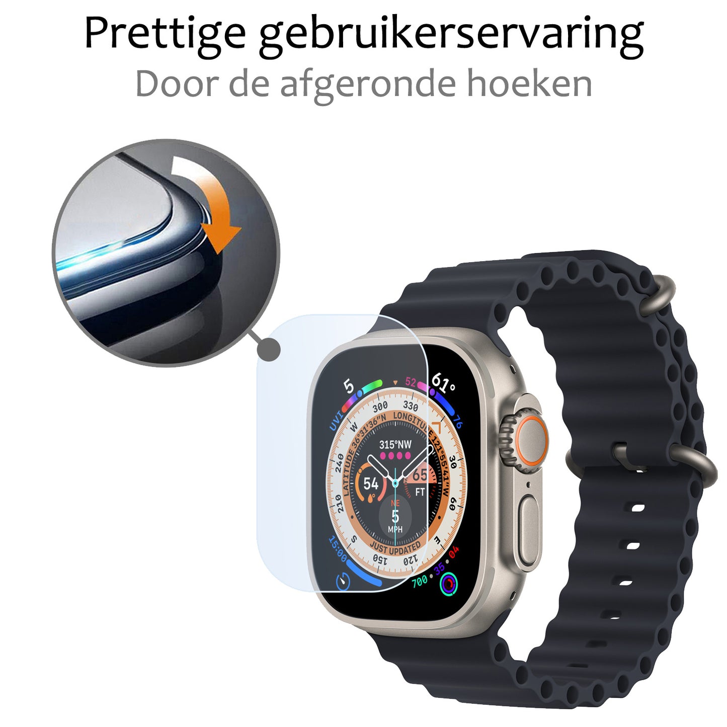 Screen Protector Geschikt voor Apple Watch Ultra 2 (49 mm) Screenprotector Tempered Glass