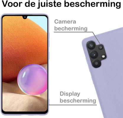 Samsung A32 5G Hoesje Siliconen Backcover Lichtgewicht - Lila