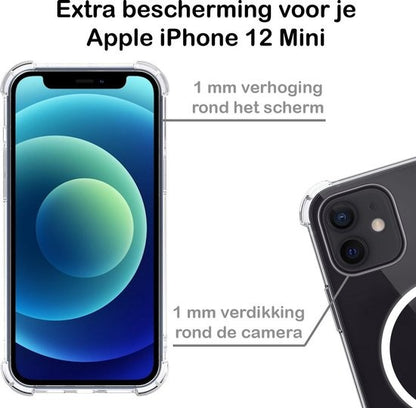 iPhone 12 Mini Hoesje Geschikt voor Magsafe Backcover Shockproof - Transparant