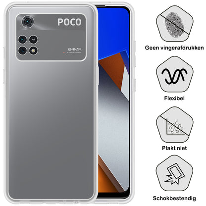 Xiaomi Poco X4 Pro 5G Hoesje Siliconen Backcover Lichtgewicht - Transparant