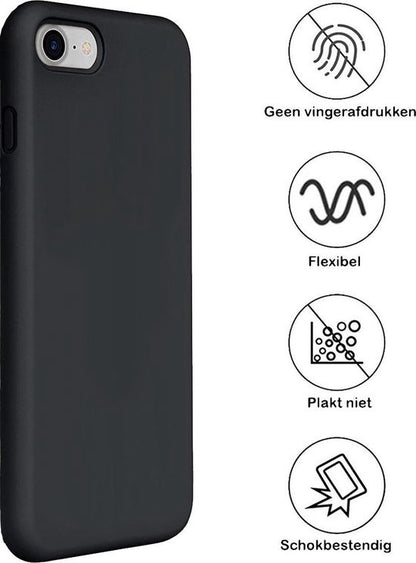 iPhone 7/8/SE 2020 Hoesje Siliconen Backcover Lichtgewicht - Zwart