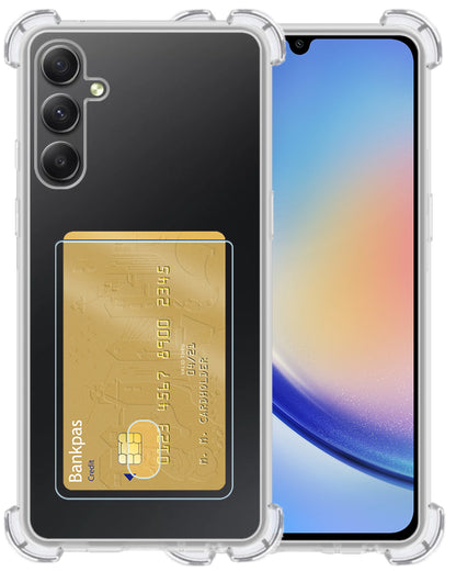 Samsung A34 Hoesje Kaarthouder Backcover Shockproof - Transparant