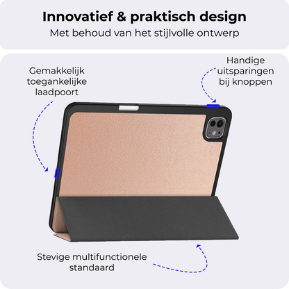 iPad Pro 2024 (13 inch) Hoesje Book Case Met Apple Pencil Uitsparing - Rosðð goud