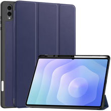 Samsung Galaxy Tab S11 Ultra Trifold Bookcase Hoes met Penhouder voor S Pen - Donkerblauw