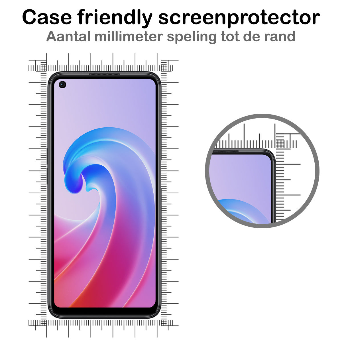 OPPO A76 Screenprotector Full Cover Tempered Glass