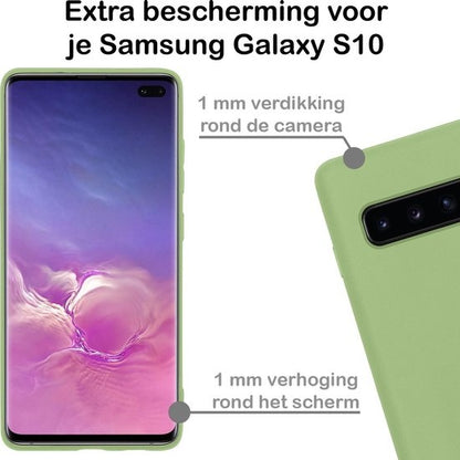 Samsung S10 Hoesje Siliconen Backcover Lichtgewicht - Groen