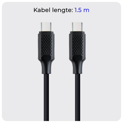 USB-C Kabels Oplaadkabel (60W) Datakabel USB C Kabel - USB C naar USB A Kabel - USB C Oplader - 1.5 meter - Zwart