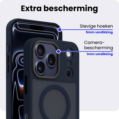 iPhone 17 Pro Hoesje Geschikt voor Magsafe Backcover Shockproof - Donkerblauw