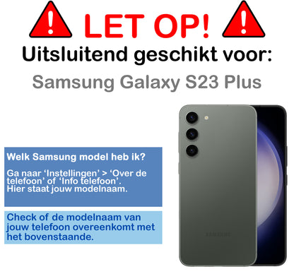Samsung S23 Plus Hoesje Kaarthouder Backcover Shockproof - Transparant
