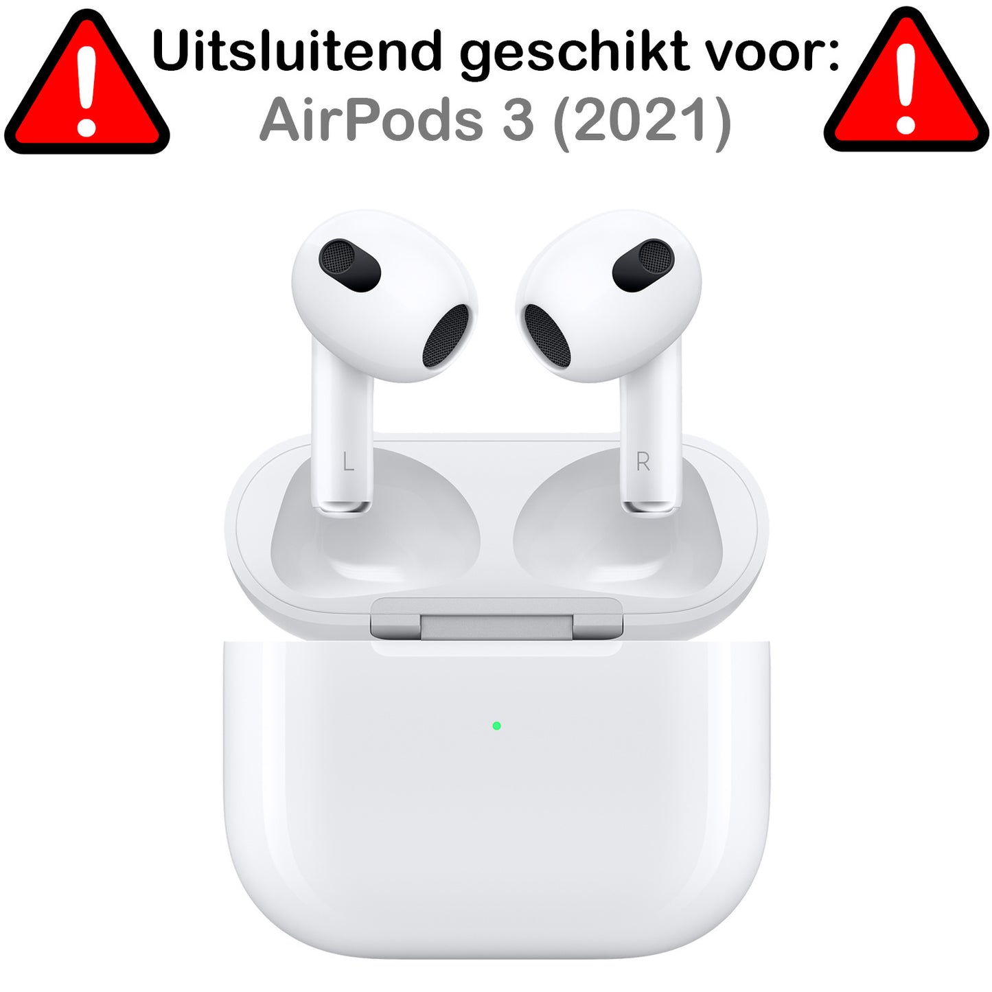 AirPods 3 Hoesje Shock Proof Case Siliconen met Clip - Wit