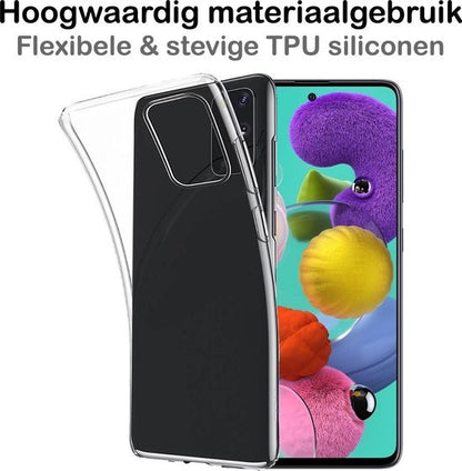 Samsung A71 Hoesje Siliconen Backcover Lichtgewicht - Transparant