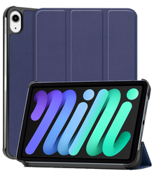 iPad Mini 7 Trifold Bookcase Hoes - Donkerblauw