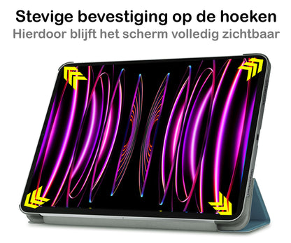 iPad Pro 2022 (12.9 inch) Trifold Bookcase Hoes - Donkergroen