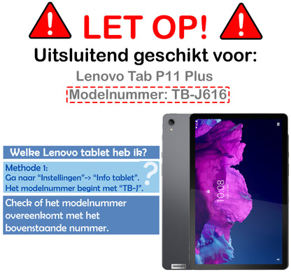 Lenovo Tab P11 Plus Hoesje Toetsenbord Case Kunstleer - Zwart