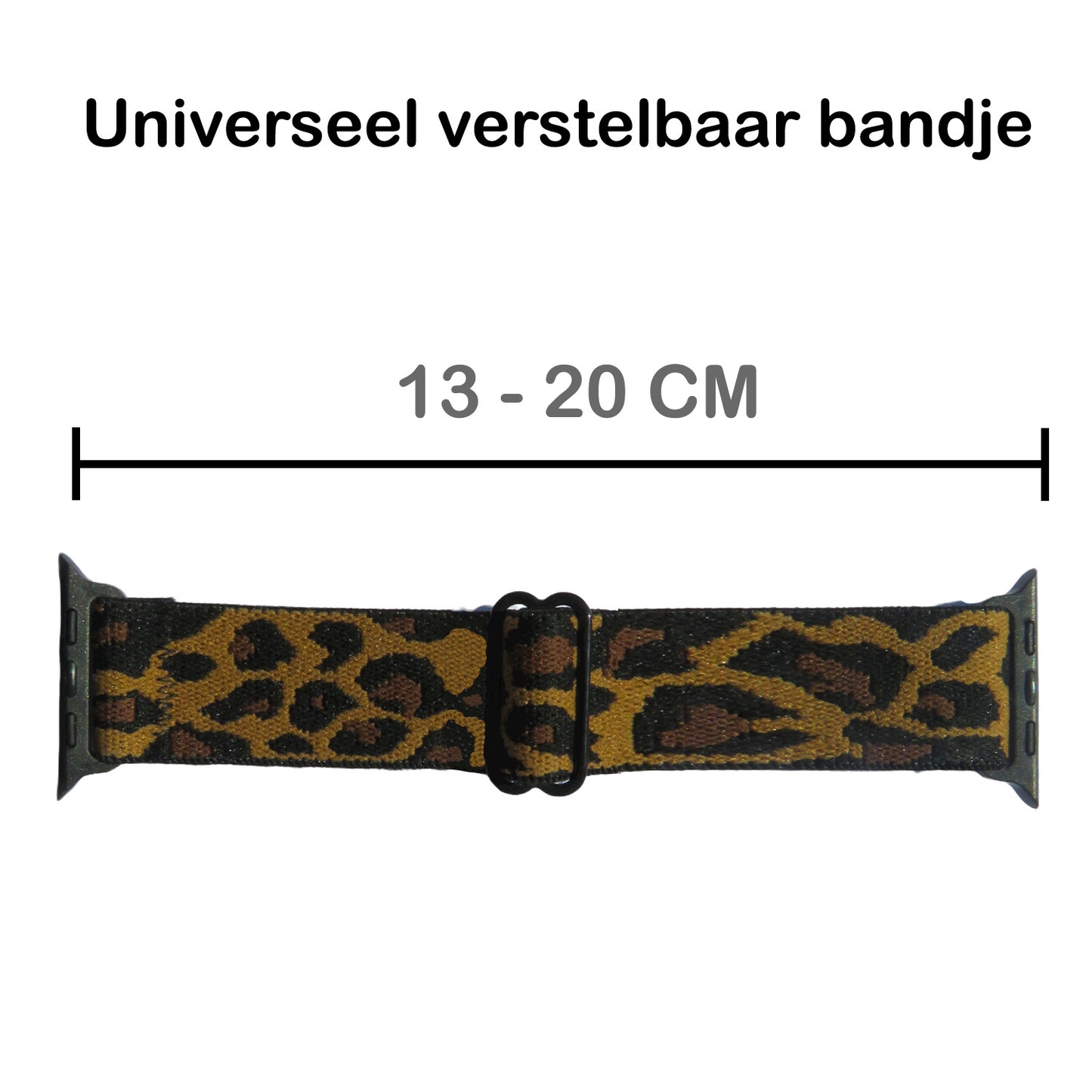 Horloge Bandje Geschikt Voor Apple Watch 1-8 / SE - 38/40/41 mm Bandje Stof - Panter Bruin