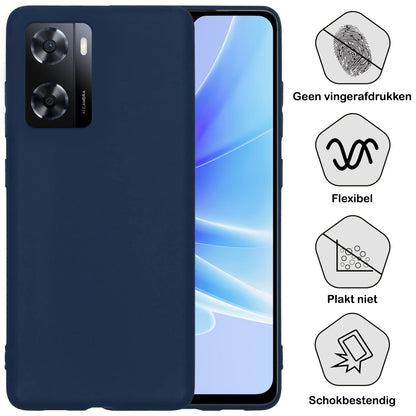 OPPO A57s Hoesje Siliconen - Donkerblauw