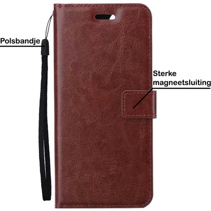 iPhone 14 Pro Hoesje Book Case Kunstleer - Bruin