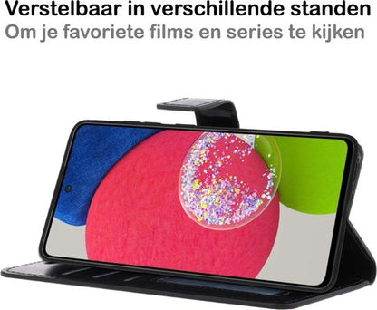 Samsung A52s Hoesje Bookcase Cover met Kaarthouder - Zwart