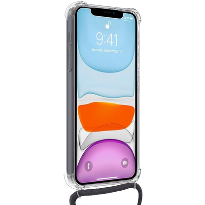 iPhone Xs Max Hoesje Kaarthouder met Koord Backcover Shockproof - Transparant