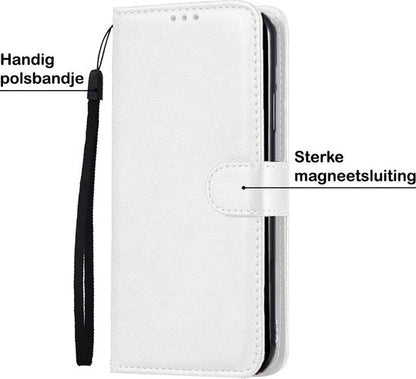 Samsung A41 Hoesje Bookcase Cover met Kaarthouder - Wit