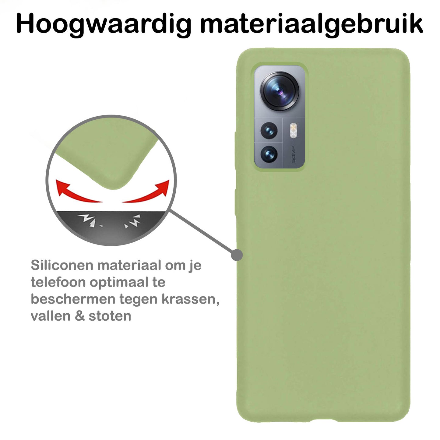 Xiaomi 12 Pro Hoesje Siliconen - Groen