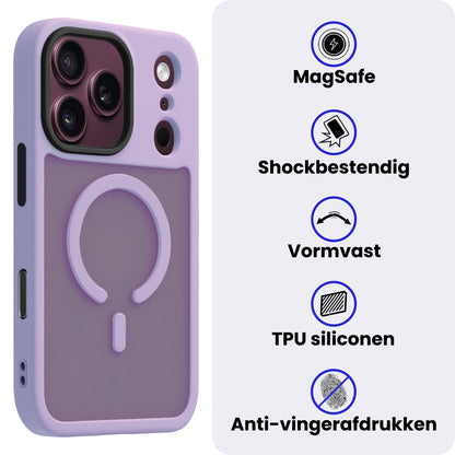 iPhone 18 Pro Max Hoesje Geschikt voor Magsafe Backcover Shockproof - Lila