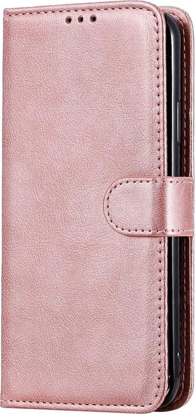 Samsung A71 Hoesje Bookcase Cover met Kaarthouder - Rosé goud