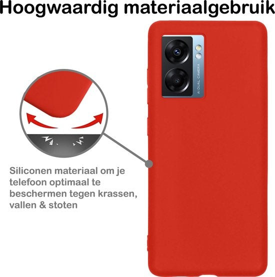 OPPO A77 Hoesje Siliconen - Rood