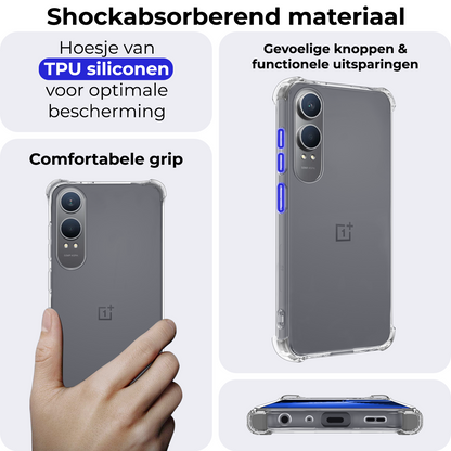 OnePlus Nord CE 4 Lite Hoesje Shockproof Backcover Siliconen - Transparant