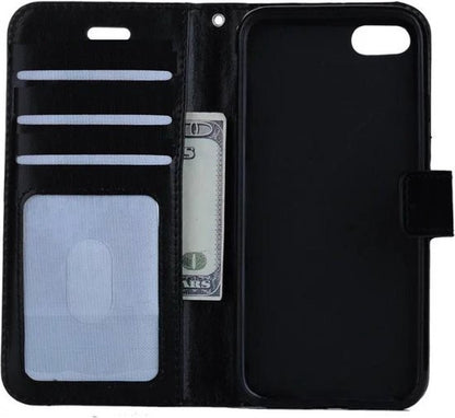 iPhone 7 Hoesje Bookcase Cover met Kaarthouder - Zwart