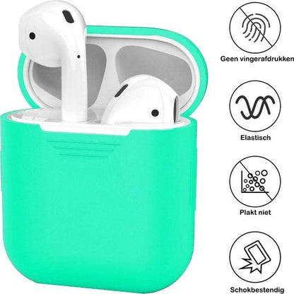 AirPods 2 Hoesje Siliconen met Clip - Turquoise