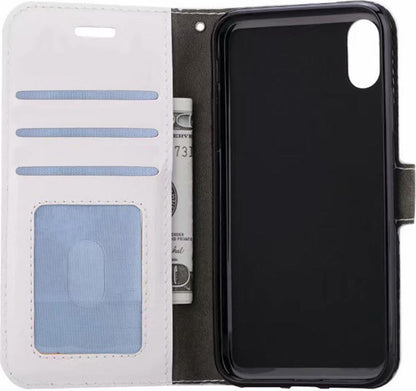 iPhone Xs Max Hoesje Bookcase Cover met Kaarthouder - Wit