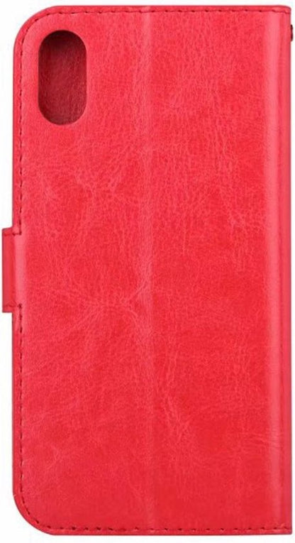 iPhone Xs Hoesje Bookcase Cover met Kaarthouder - Rood
