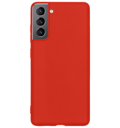 Samsung S21 FE Hoesje Siliconen Backcover Lichtgewicht - Rood