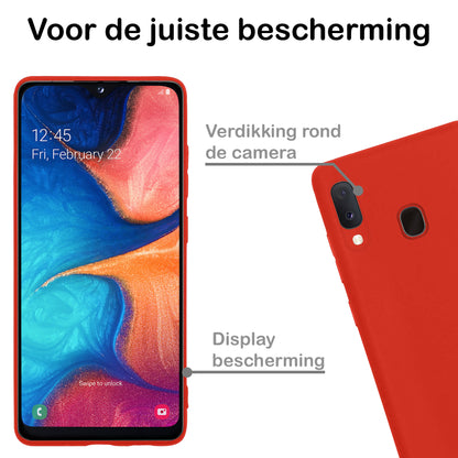 Samsung A20e Hoesje Siliconen Backcover Lichtgewicht - Rood