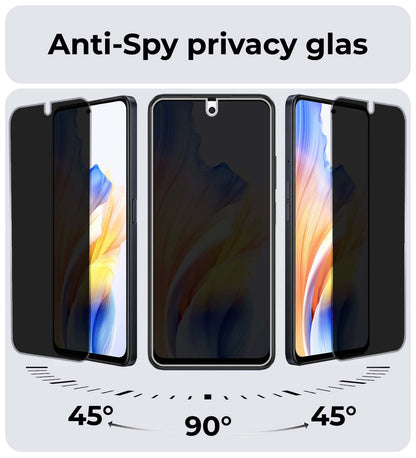OPPO A98 Screenprotector Gehard Glas - Privacy