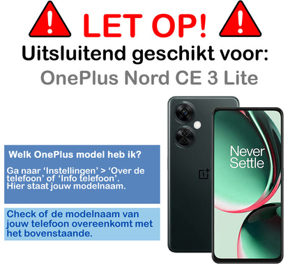 OnePlus Nord CE 3 Lite Hoesje Bookcase Cover met Kaarthouder - Rood