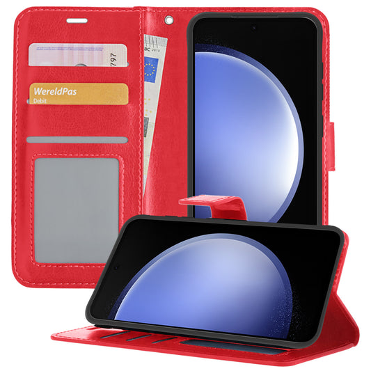 Samsung S23 FE Hoesje Book Case Kunstleer - Rood