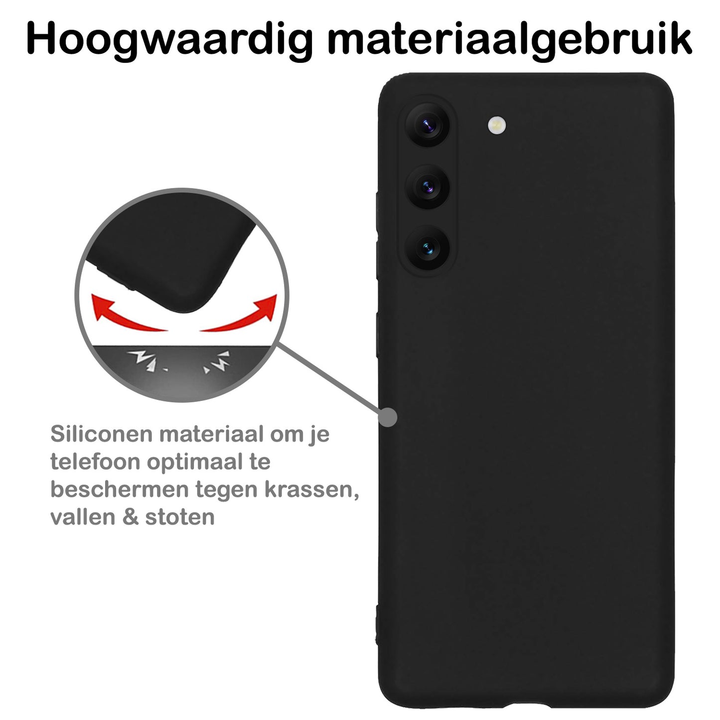 Samsung S23 Hoesje Siliconen - Zwart