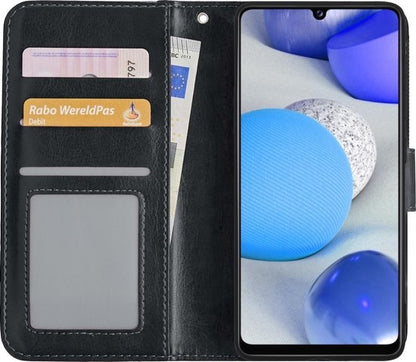 Samsung A42 Hoesje Bookcase Cover met Kaarthouder - Zwart