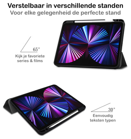 iPad Pro 2021 (11 inch) Hoesje Book Case Met Apple Pencil Uitsparing - Zwart