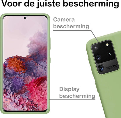 Samsung S20 Ultra Hoesje Siliconen Backcover Lichtgewicht - Groen