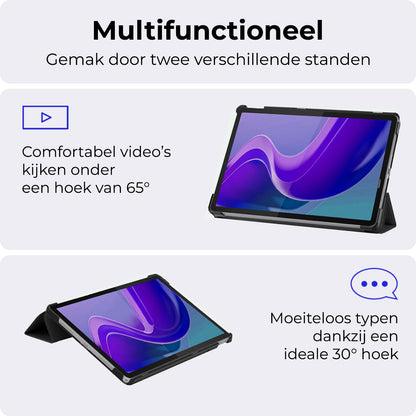 Lenovo Tab M11 Trifold Bookcase Hoes - Zwart