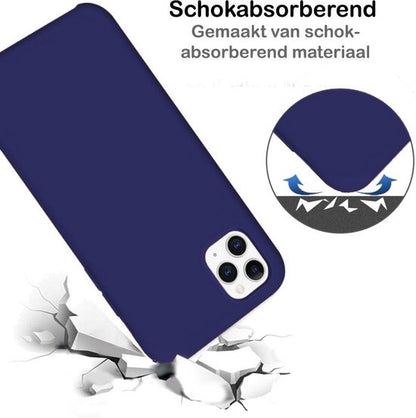 iPhone 11 Pro Hoesje Siliconen Backcover Lichtgewicht - Donkerblauw