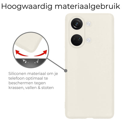 OnePlus Nord 3 Hoesje Siliconen Backcover Lichtgewicht - Wit