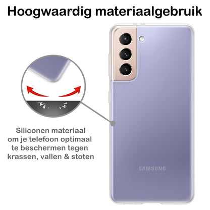 Samsung S21 FE Hoesje Siliconen Backcover Lichtgewicht - Transparant