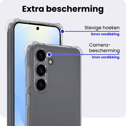 Samsung S25 FE Hoesje Shockproof Backcover Siliconen - Transparant