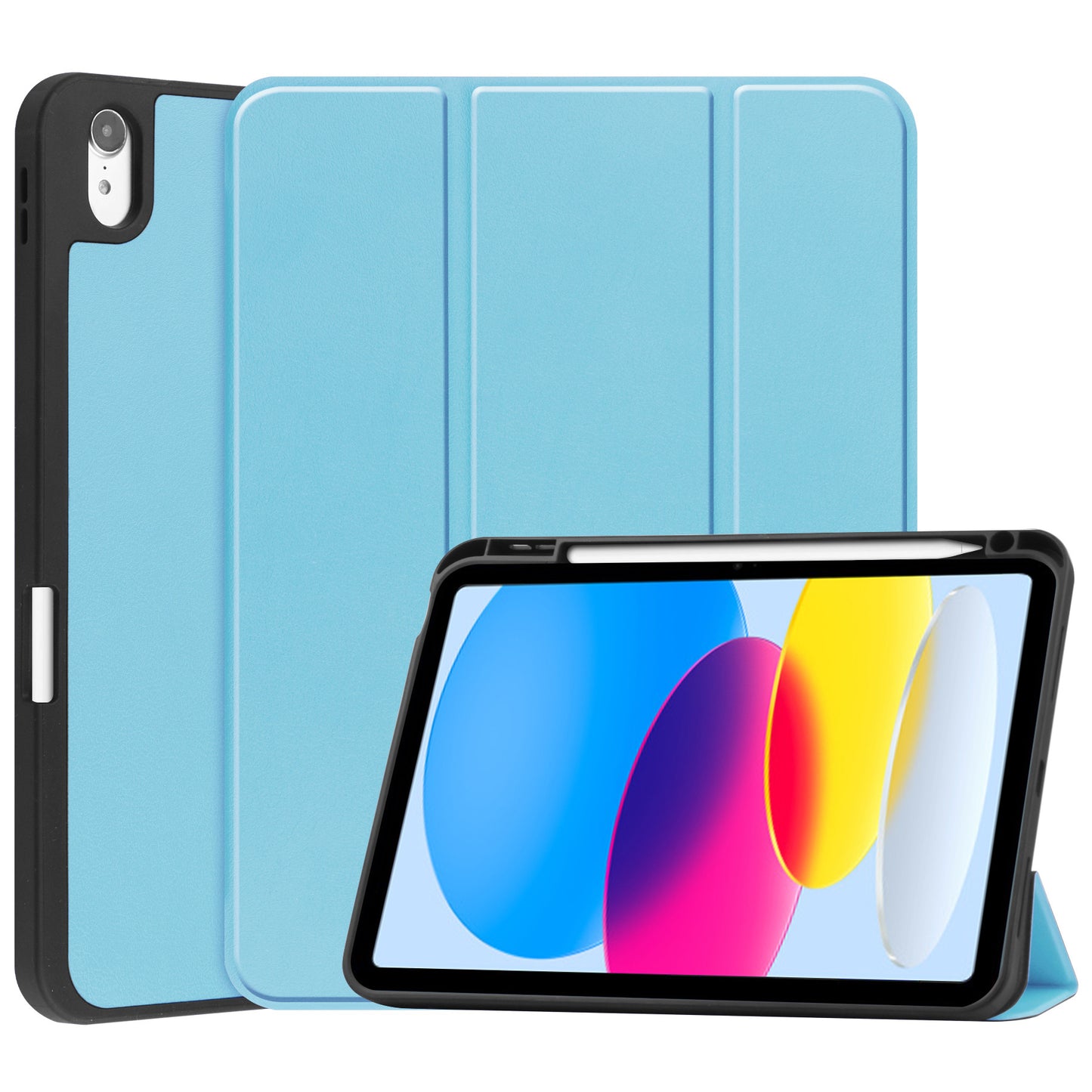 iPad 2022 Hoesje Book Case Met Apple Pencil Uitsparing - Lichtblauw