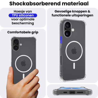 iPhone 17 Hoesje Geschikt voor Magsafe Backcover Shockproof - Transparant